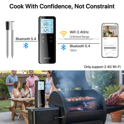 Wireless BBQ Thermometer with WIFI Bluetooth