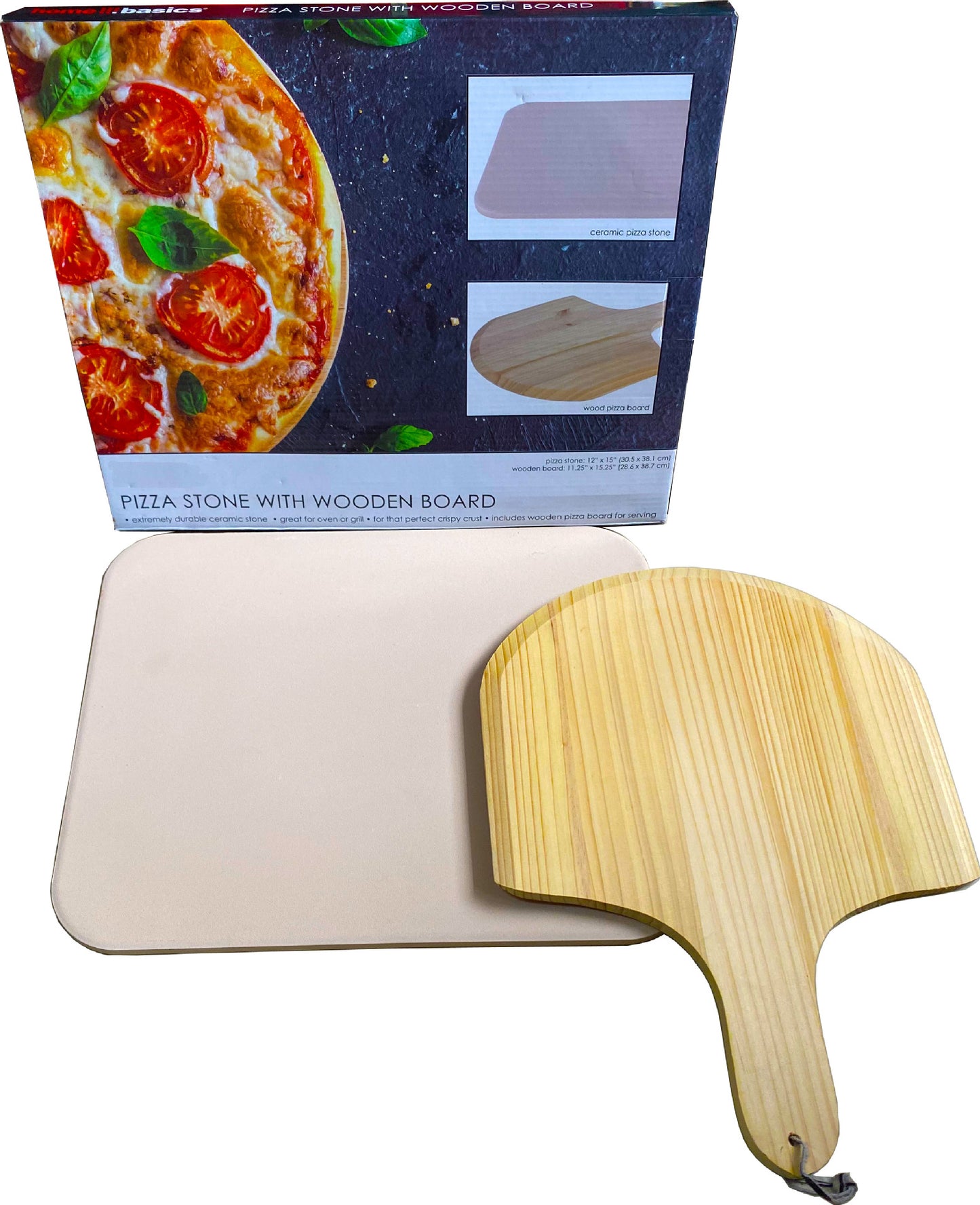 Cordierite Pizza Board with Wooden Spatula